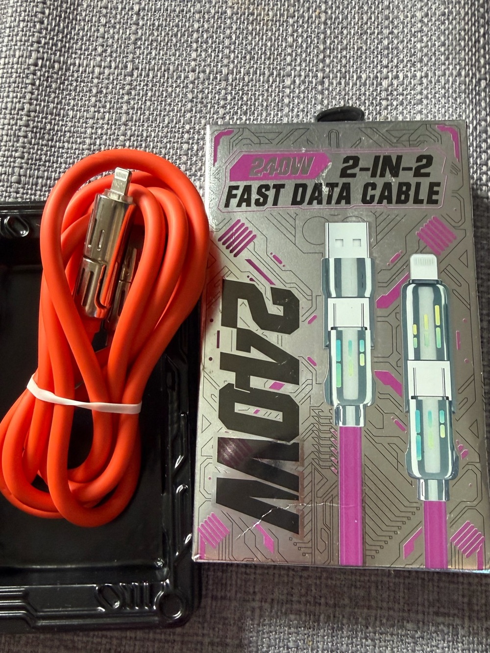 Fast 2-in-1 Orange Fast Data Cable - Universal Charging & Sync